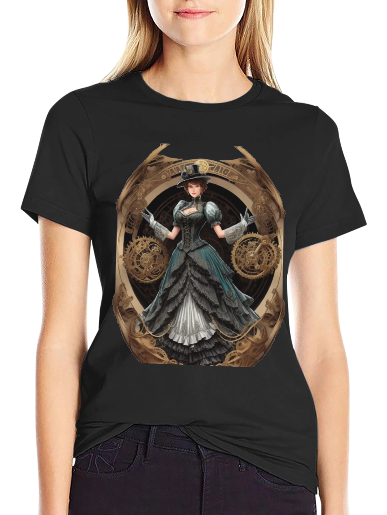 Steampunk Lady Graphic Tee - Unique Design