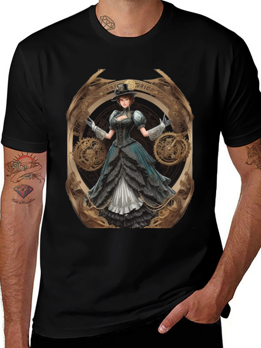 Steampunk Lady Graphic Tee - Unique Design