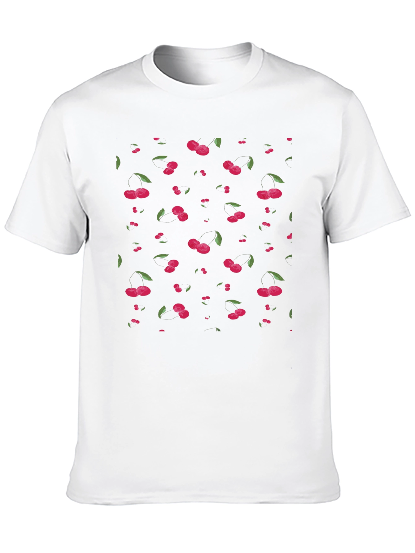 Cherry Print Black T-Shirt