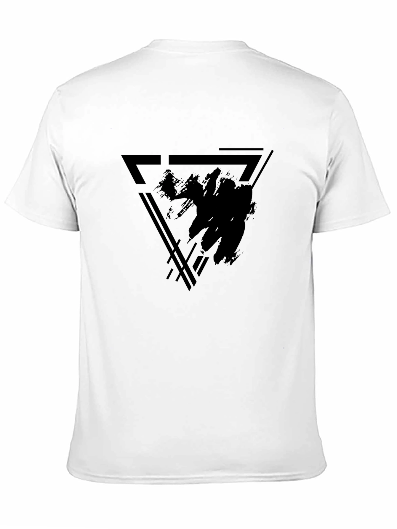 Modern Black Graphic Tee - Geometric Design T-Shirt