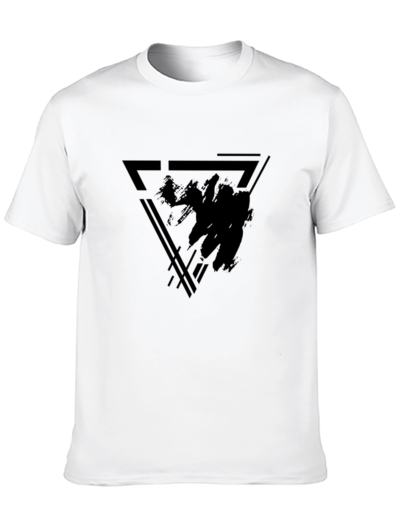 Modern Black Graphic Tee - Geometric Design T-Shirt
