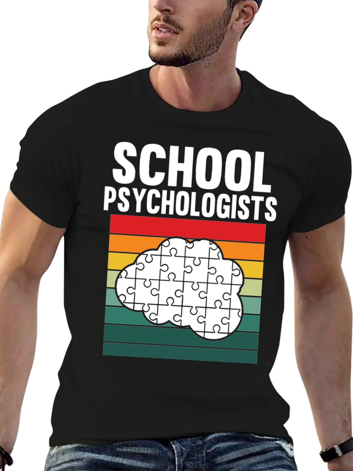 School Psychologist Puzzle Piece Cloud T-Shirt