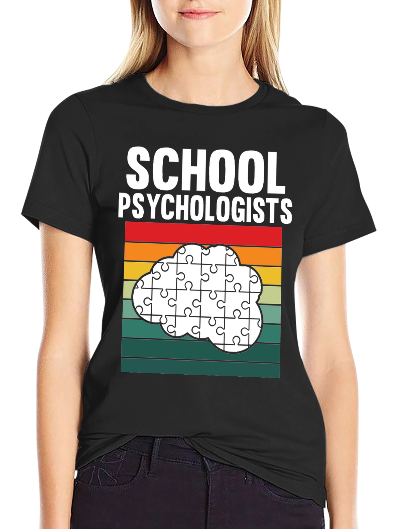 School Psychologist Puzzle Piece Cloud T-Shirt