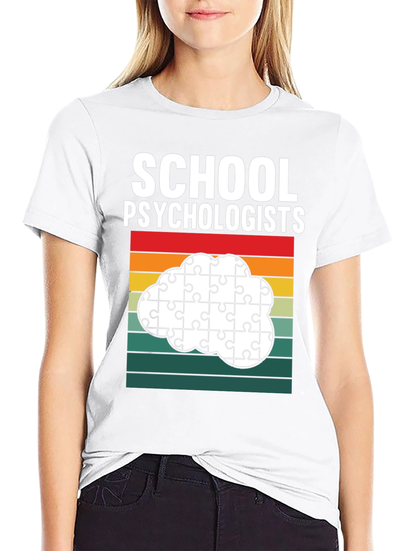 School Psychologist Puzzle Piece Cloud T-Shirt