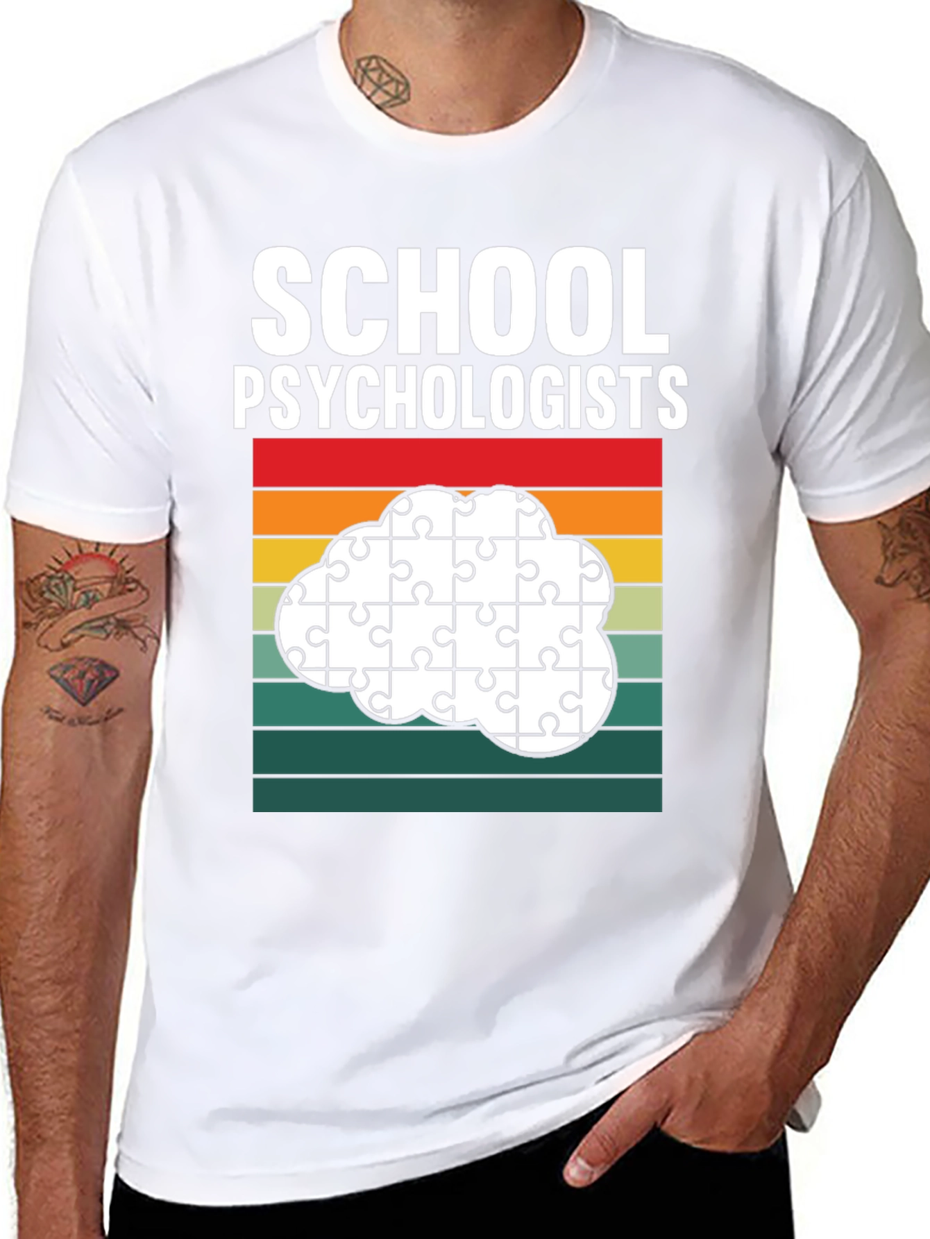 School Psychologist Puzzle Piece Cloud T-Shirt