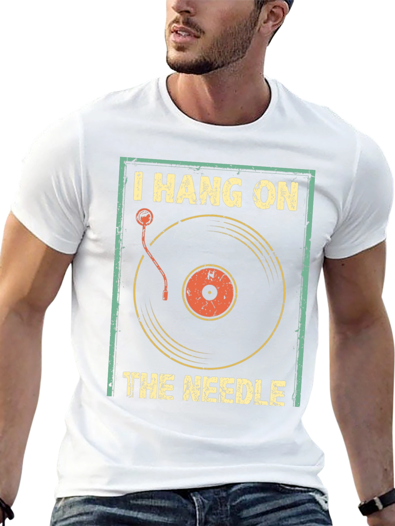 I Hang On The Needle Retro DJ T-Shirt