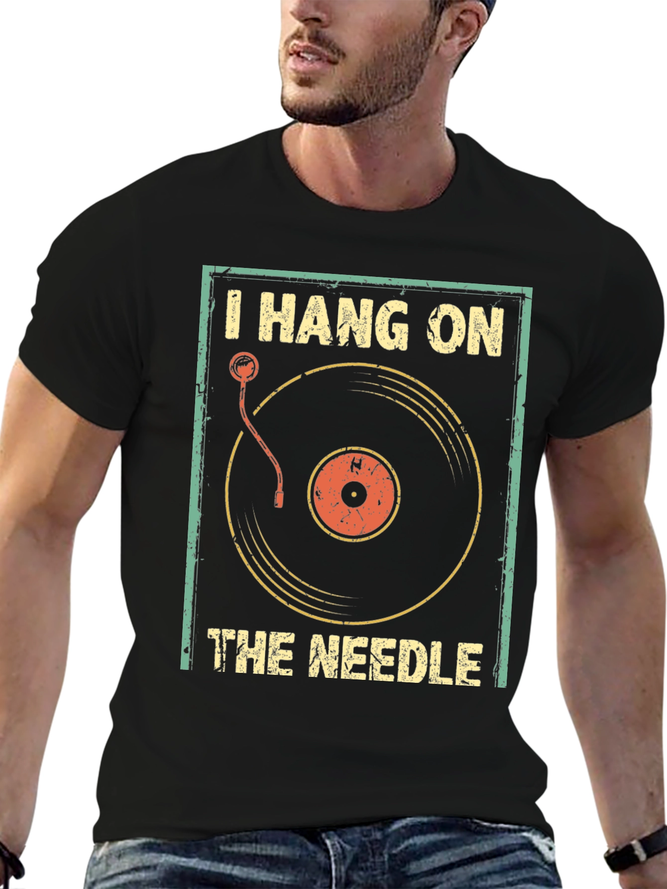 I Hang On The Needle Retro DJ T-Shirt