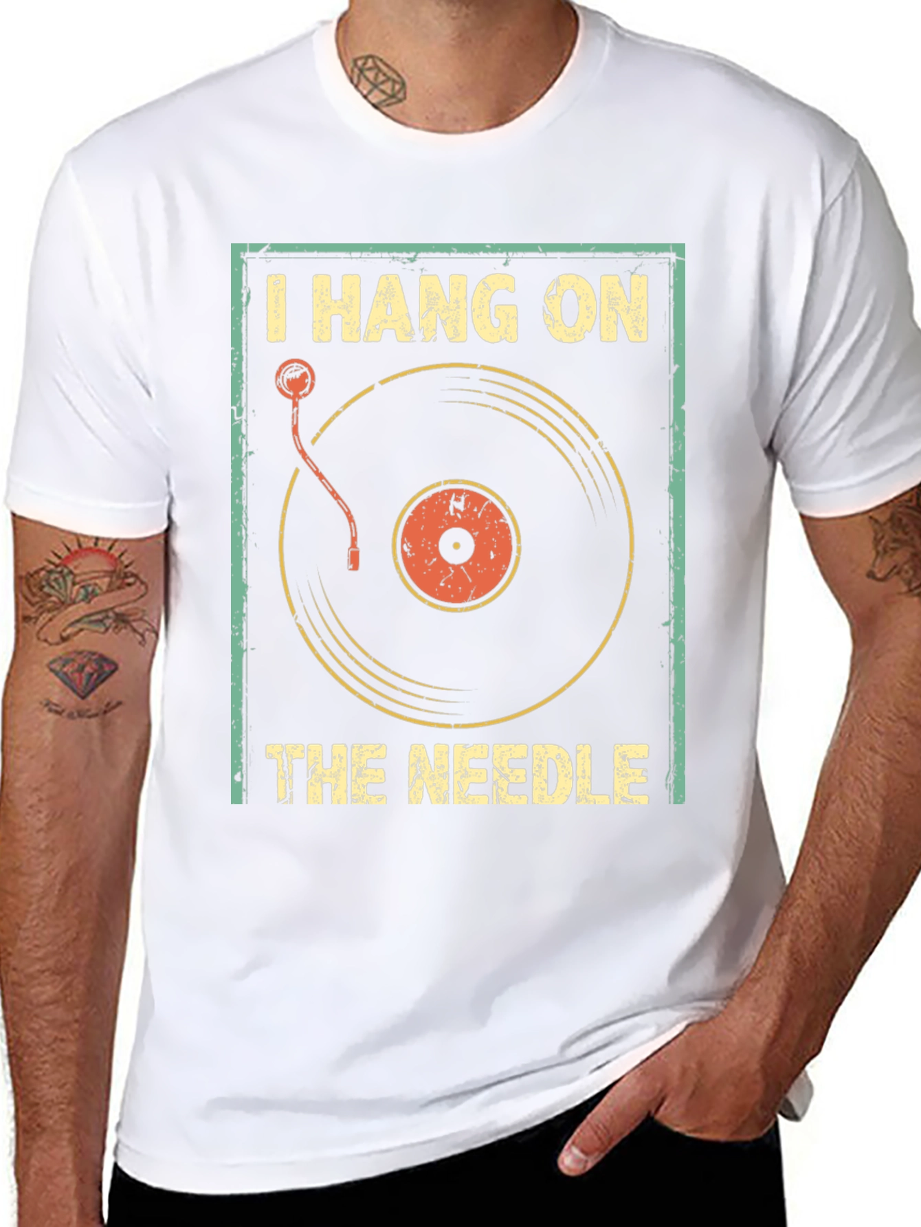 I Hang On The Needle Retro DJ T-Shirt