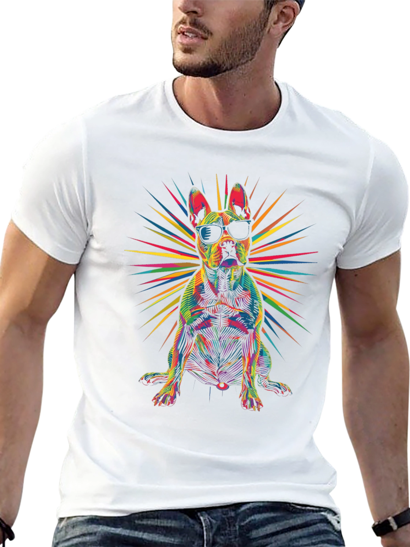 Cool Dog Graphic Tee - Mens Black T-Shirt