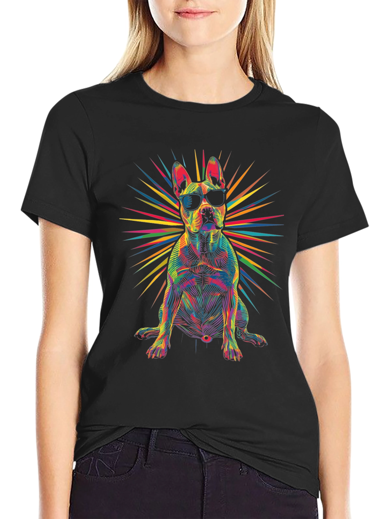 Cool Dog Graphic Tee - Mens Black T-Shirt
