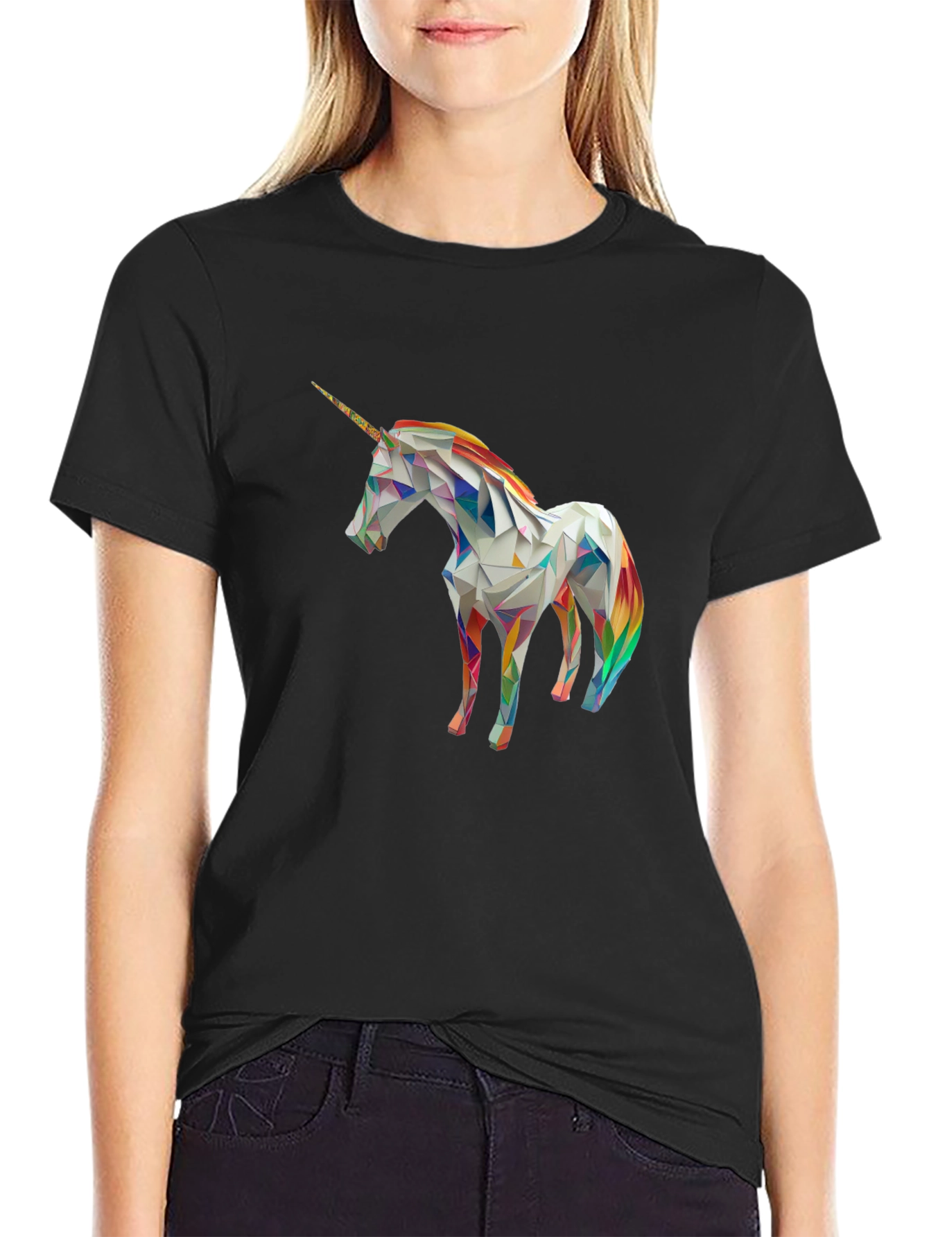 Geometric Unicorn Graphic T-Shirt