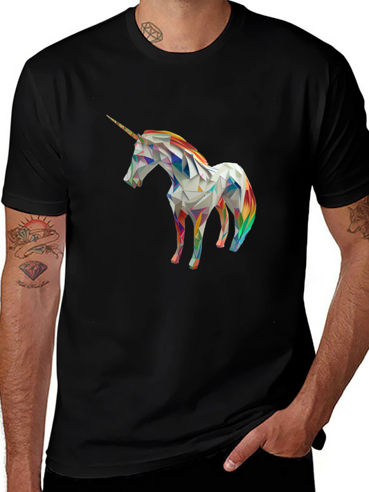 Geometric Unicorn Graphic T-Shirt