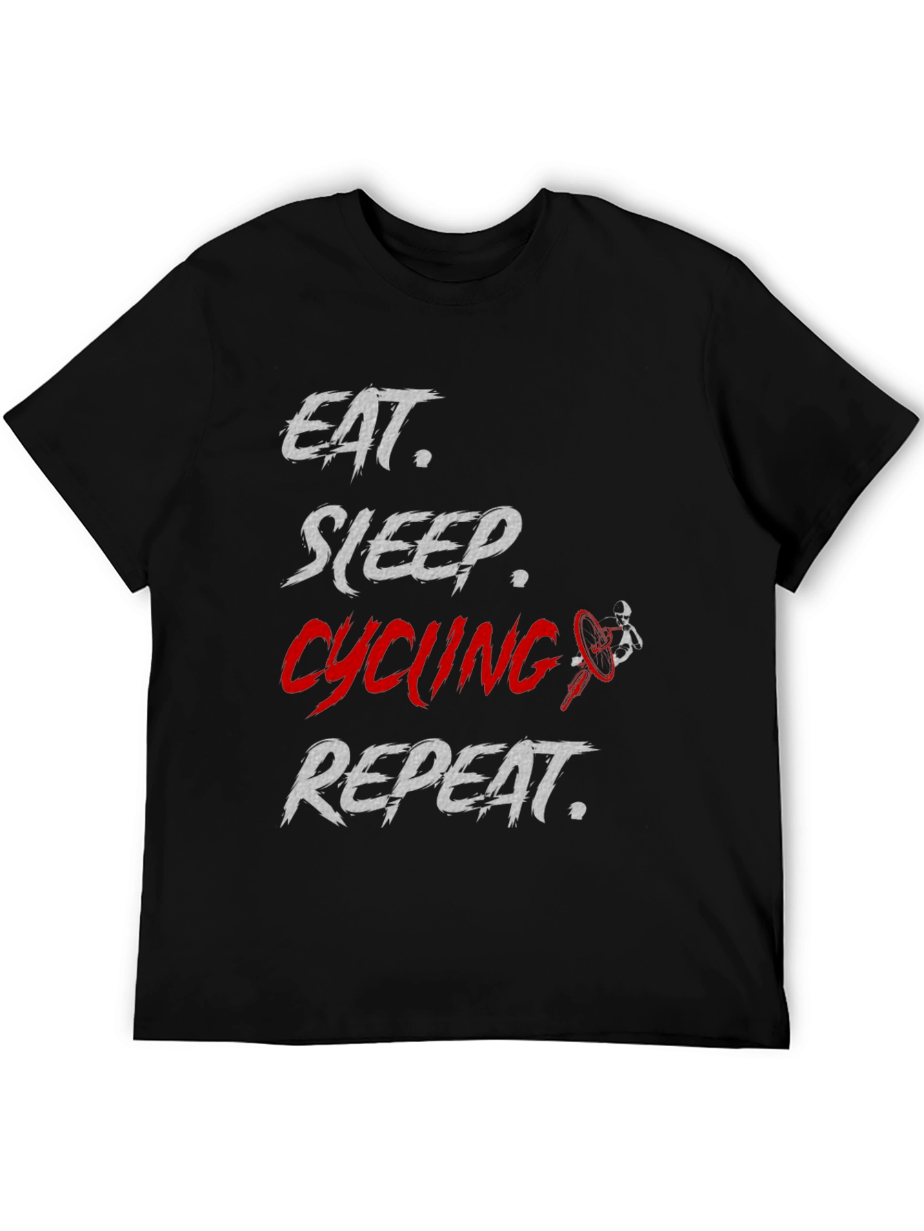 Eat Sleep Cycling Repeat Black T-Shirt