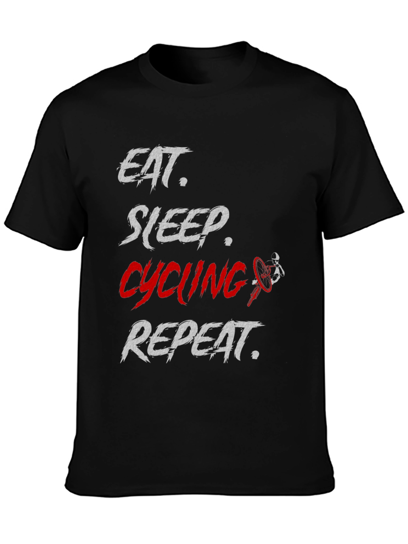 Eat Sleep Cycling Repeat Black T-Shirt
