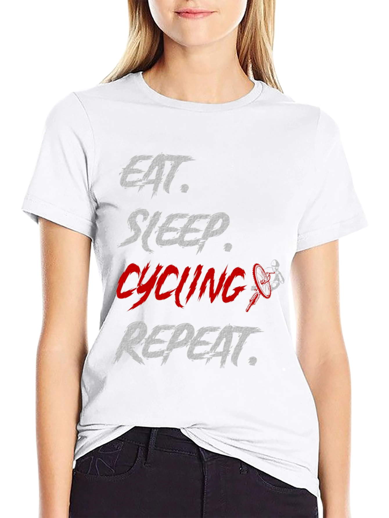 Eat Sleep Cycling Repeat Black T-Shirt