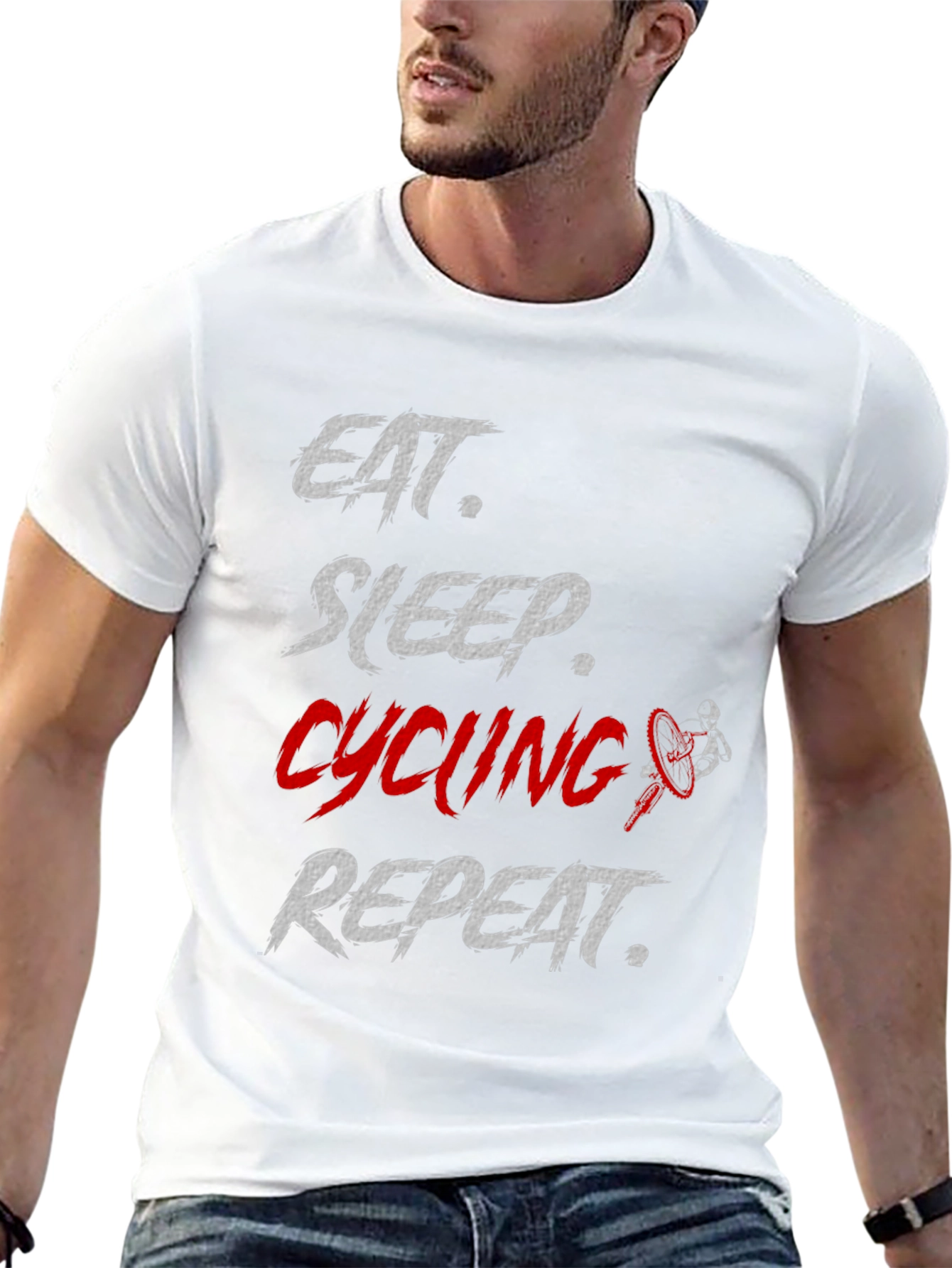Eat Sleep Cycling Repeat Black T-Shirt
