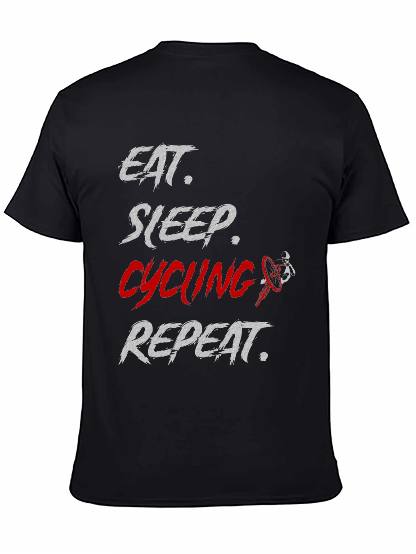 Eat Sleep Cycling Repeat Black T-Shirt