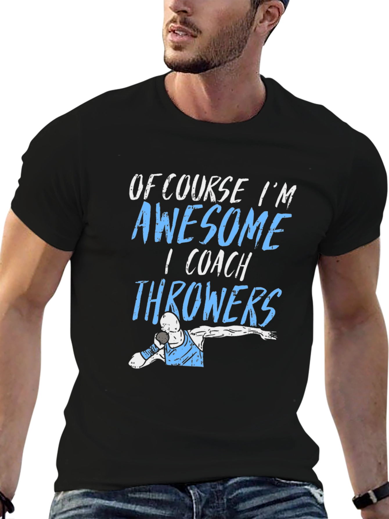 Awesome Throwers Coach Black Graphic T-Shirt