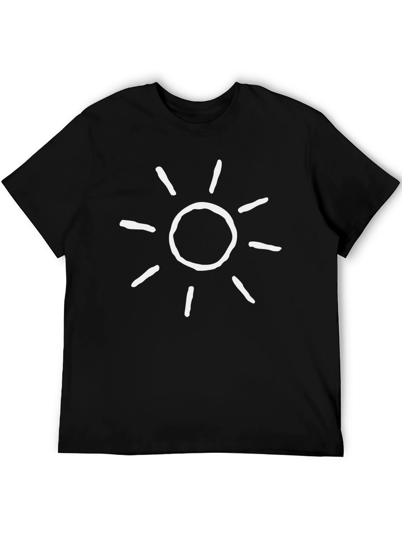 Sun Graphic Tee - Black Cotton Casual Shirt