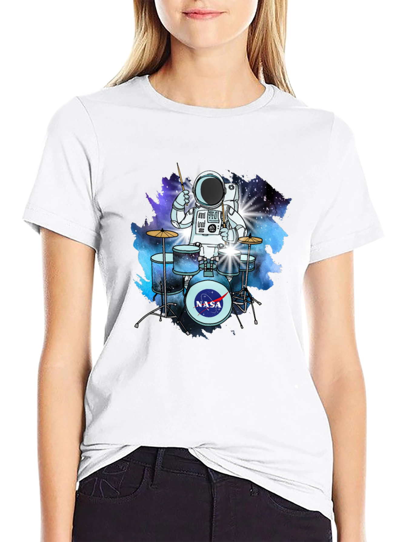 Astronaut Drummer T-Shirt - Space NASA Tee