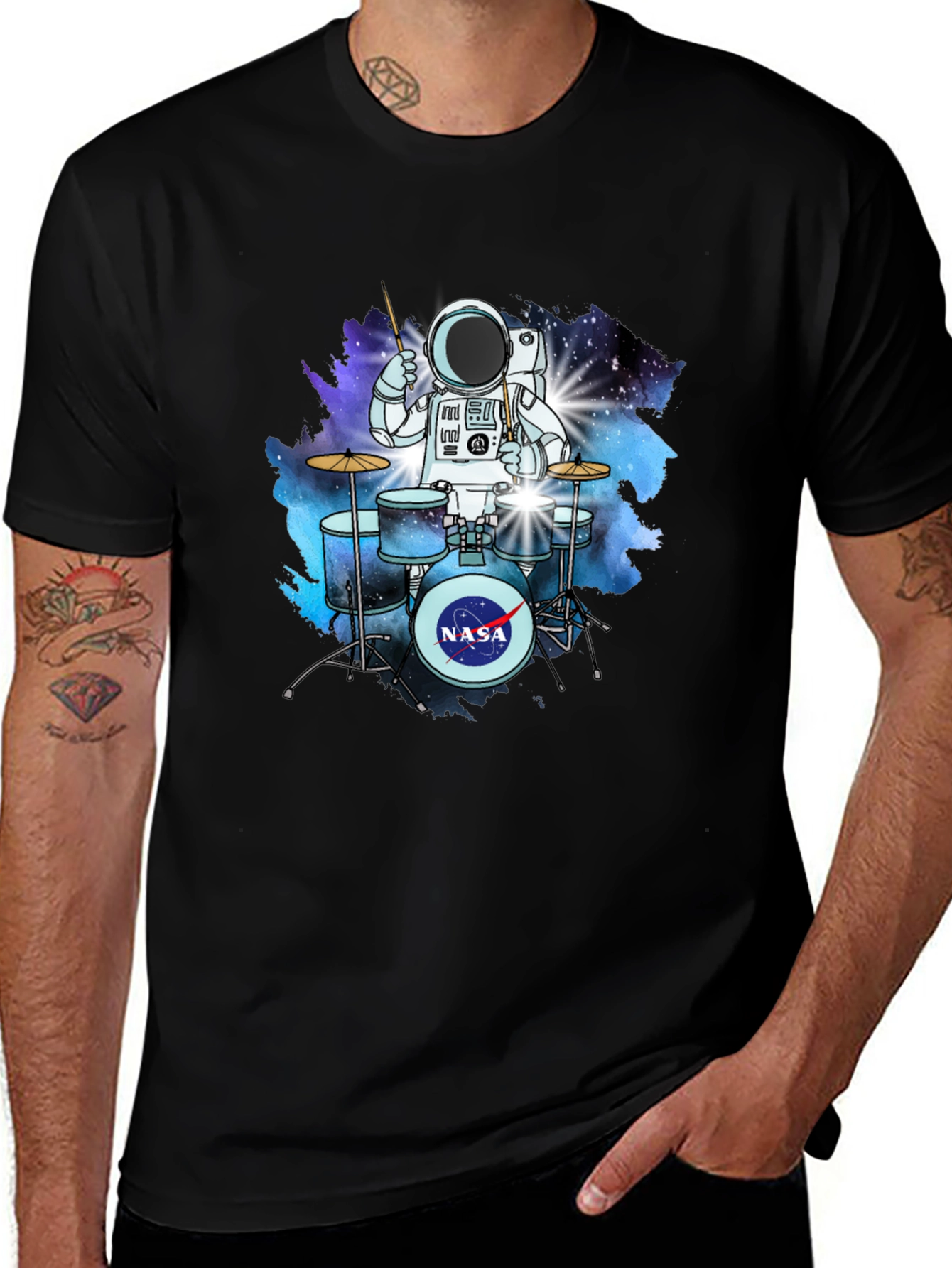 Astronaut Drummer T-Shirt - Space NASA Tee