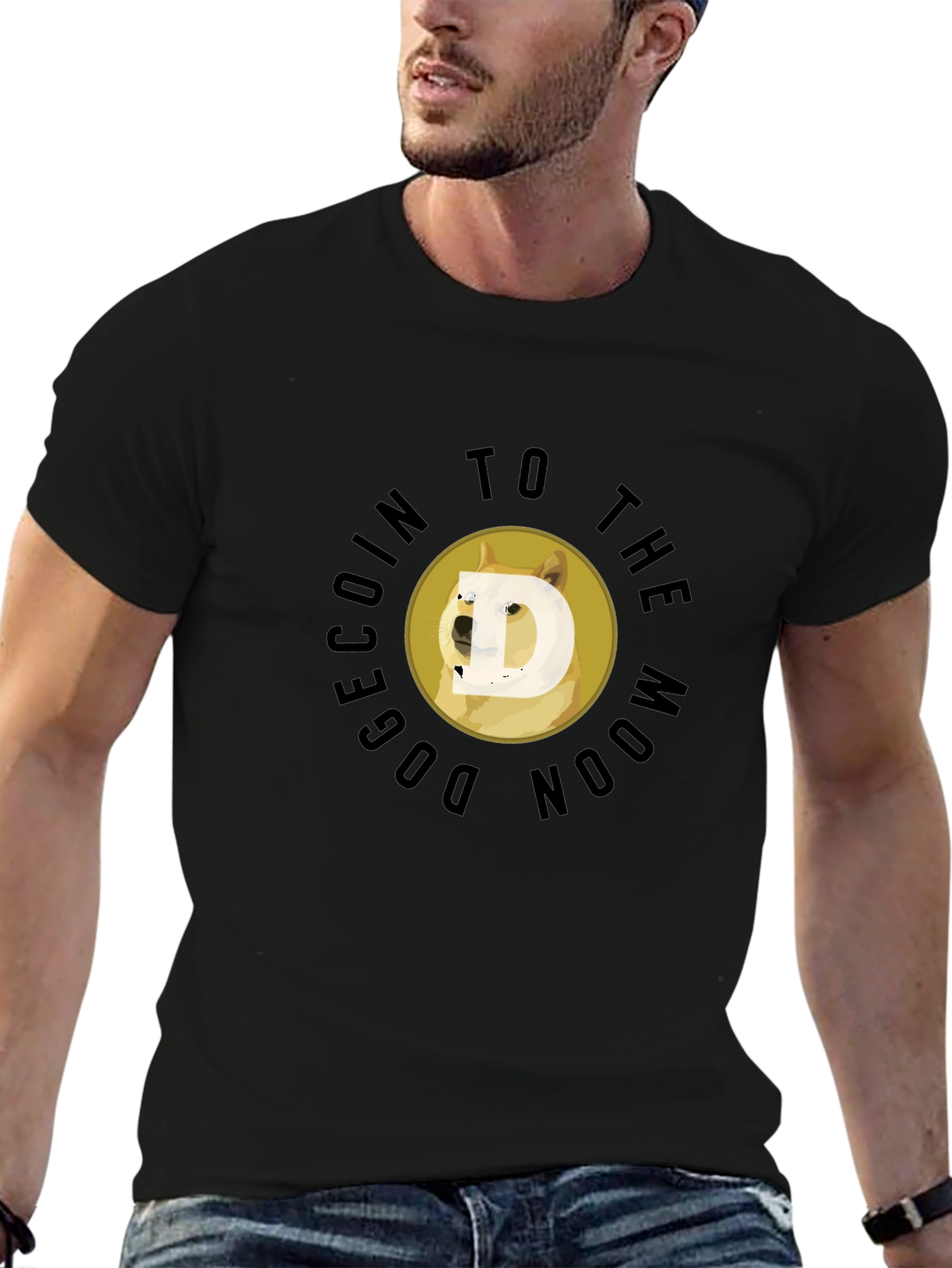 DogeCoin To The Moon Black T-Shirt