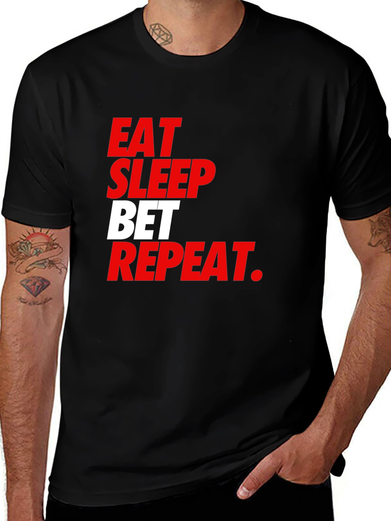 Eat Sleep Bet Repeat Graphic Tee