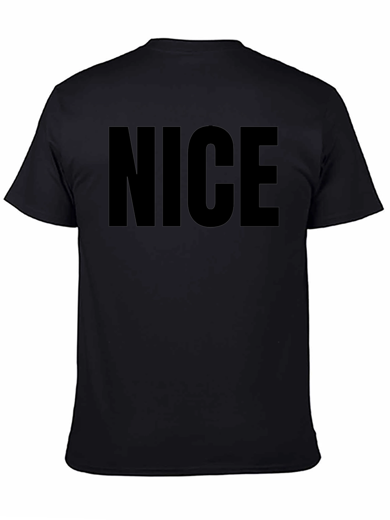 Mens NICE Graphic Print Black T-Shirt
