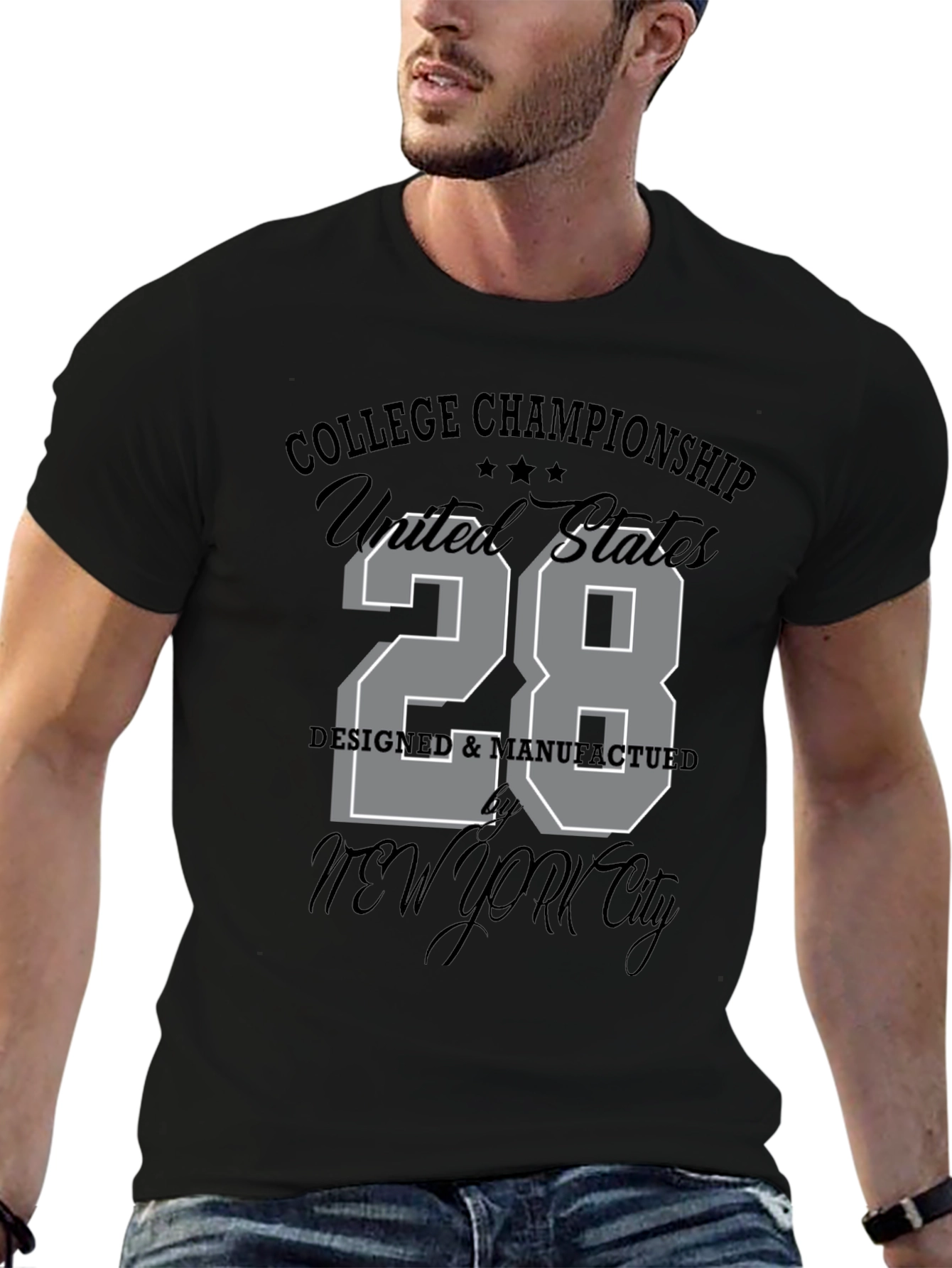 College Championship United States T-Shirt - Black