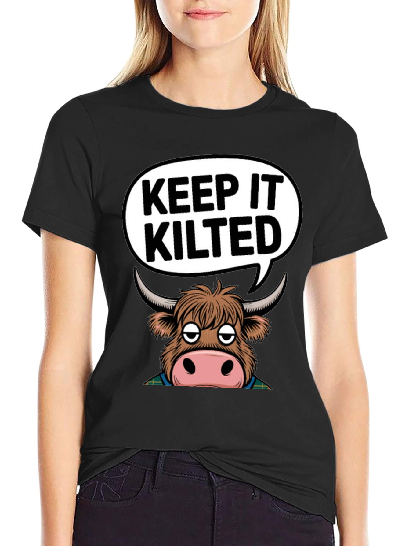 Keep It Kilted Highland Cow Graphic T-Shirt