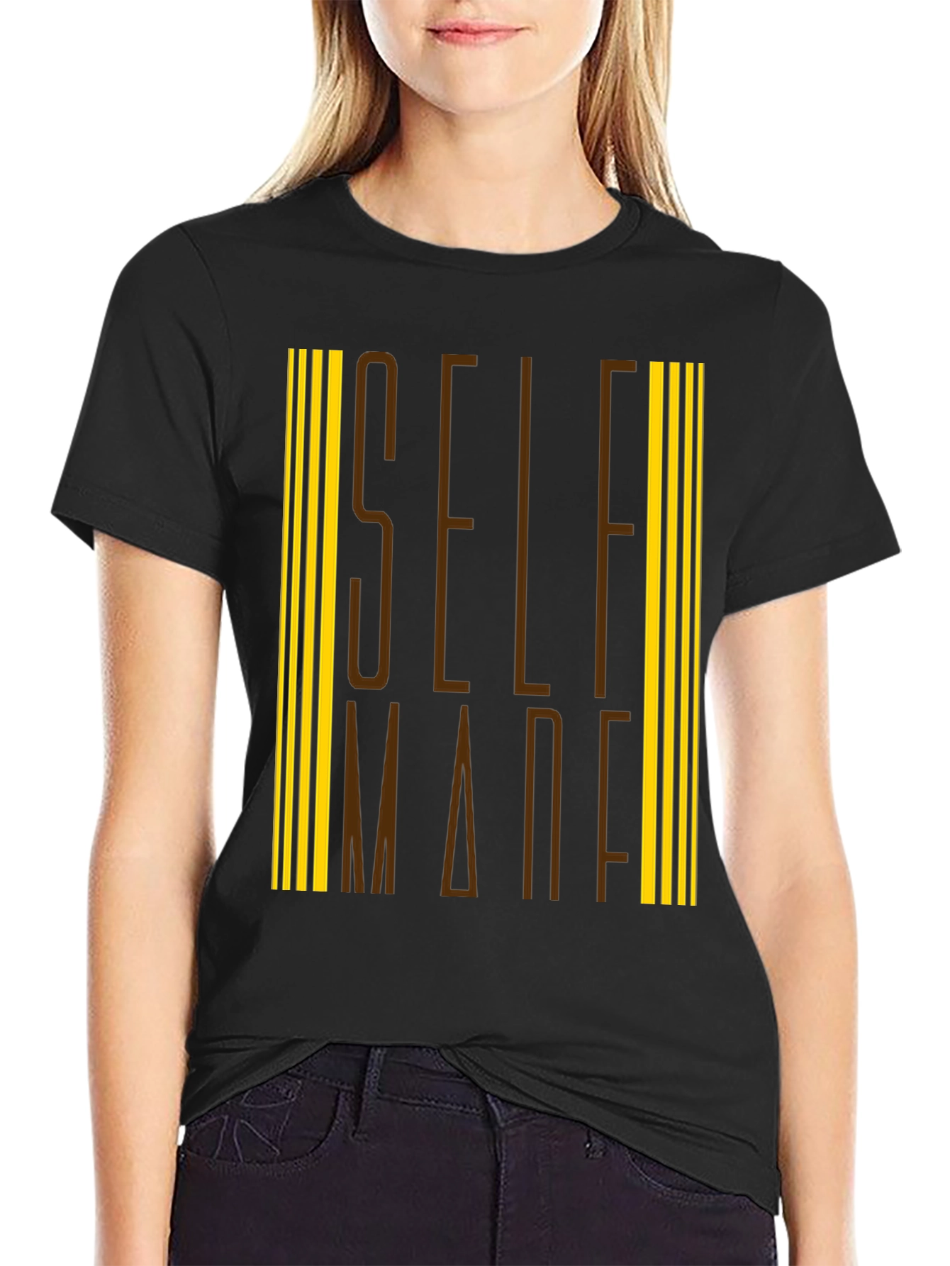 Self Made Graphic Tee - Black Cotton Blend