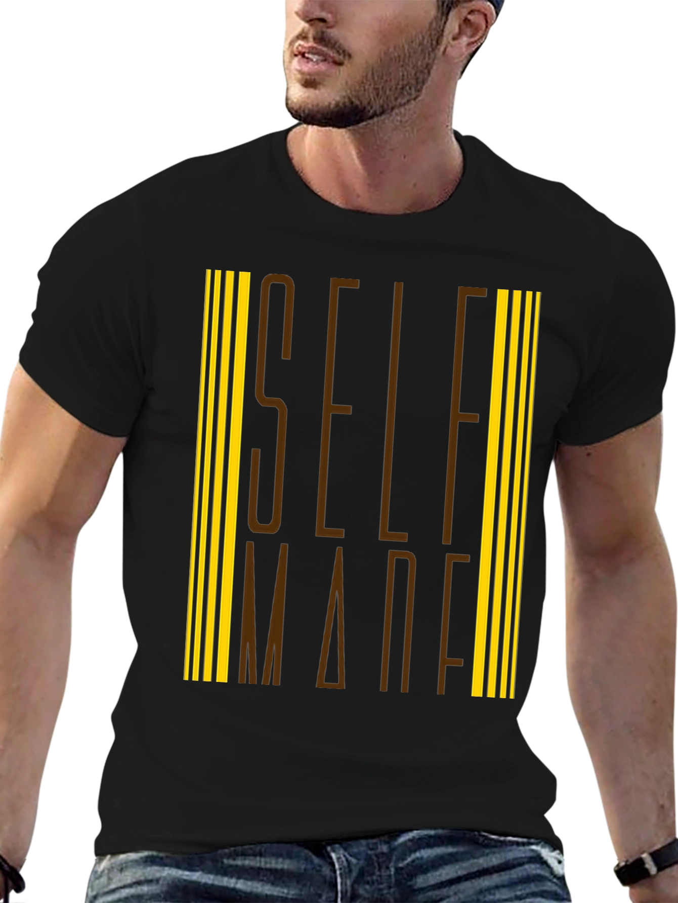 Self Made Graphic Tee - Black Cotton Blend