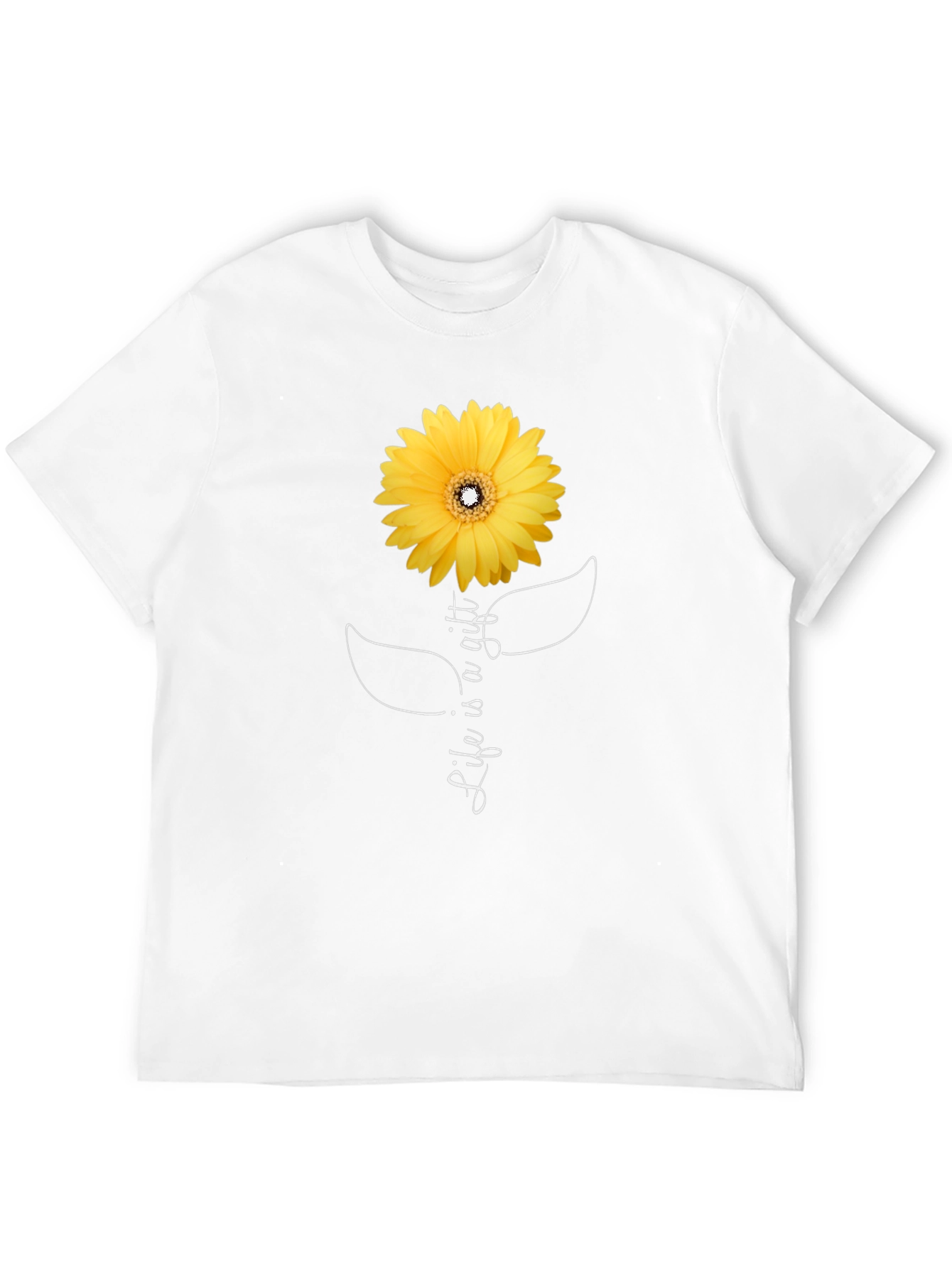 Life is a Gift Sunflower Black T-Shirt