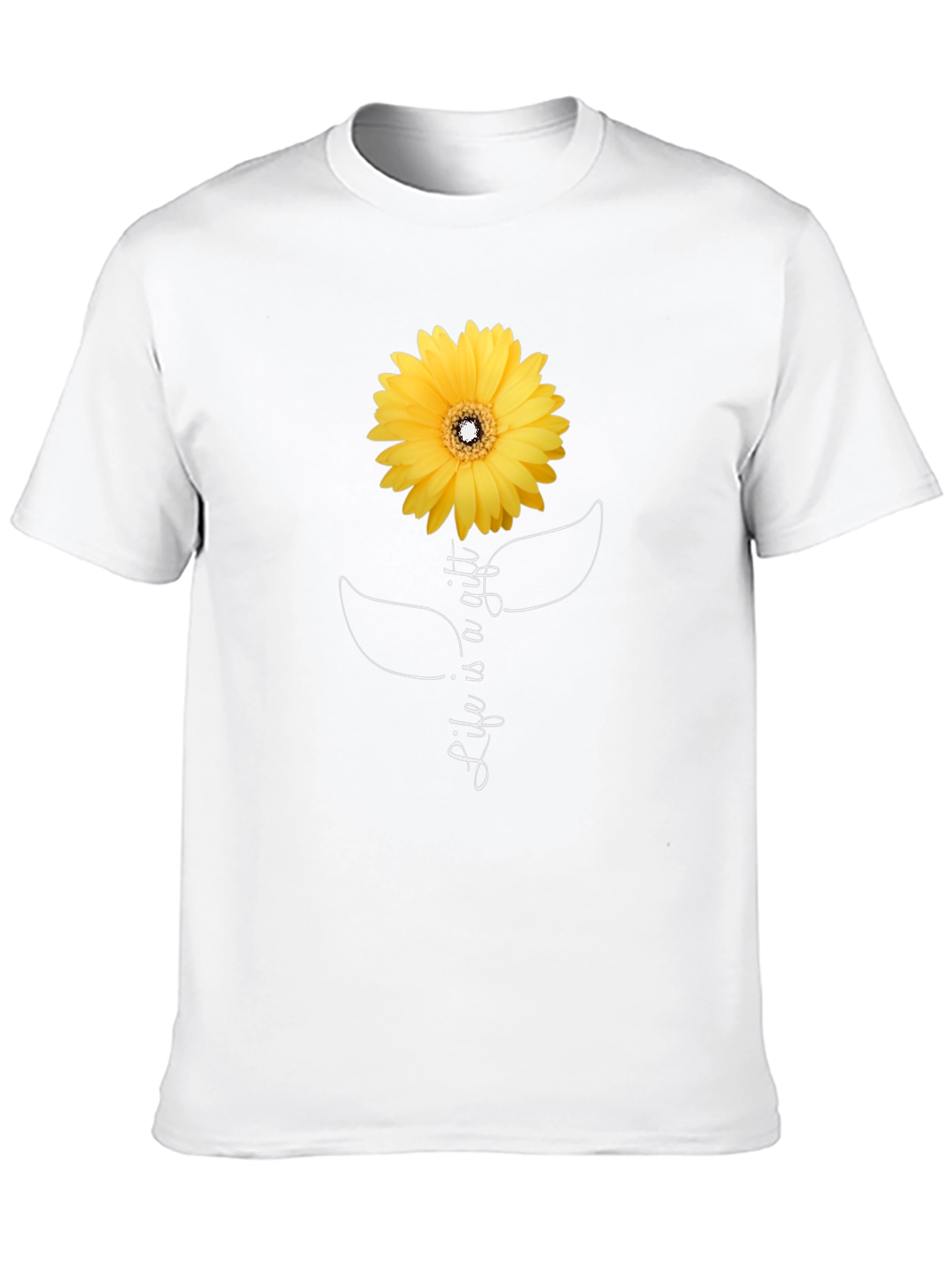 Life is a Gift Sunflower Black T-Shirt