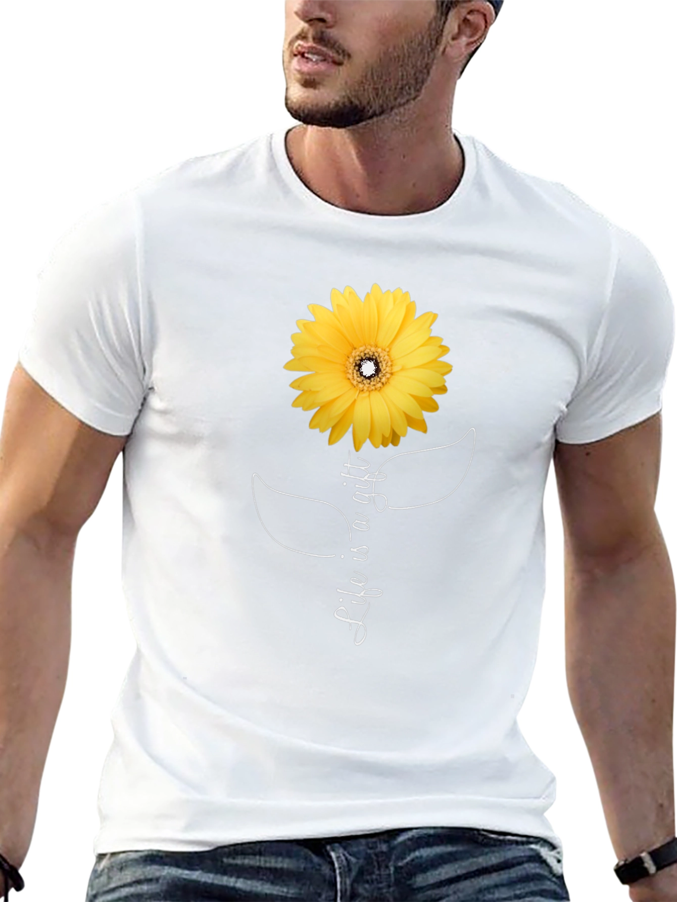 Life is a Gift Sunflower Black T-Shirt