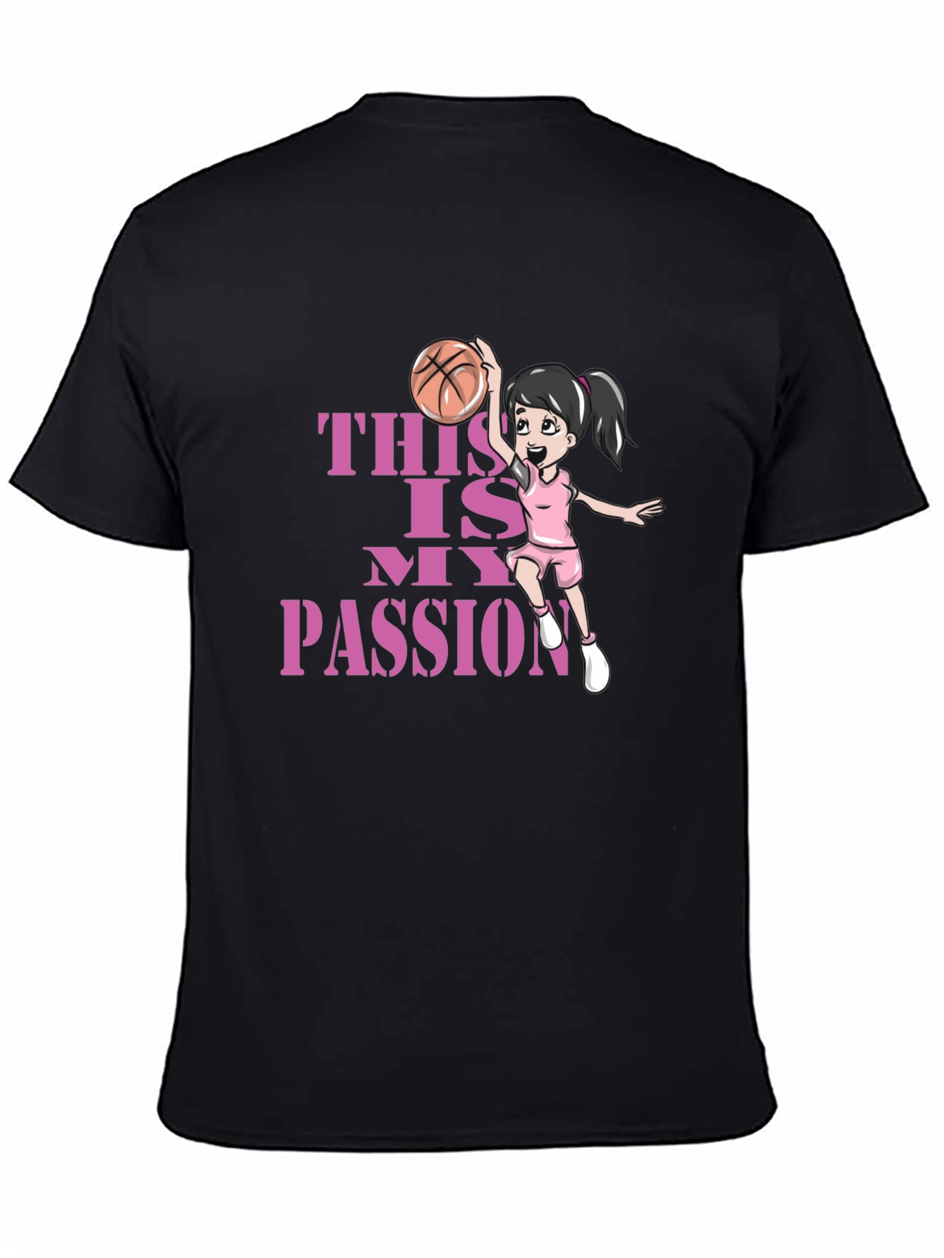 Basketball Passion T-Shirt - Black Graphic Tee