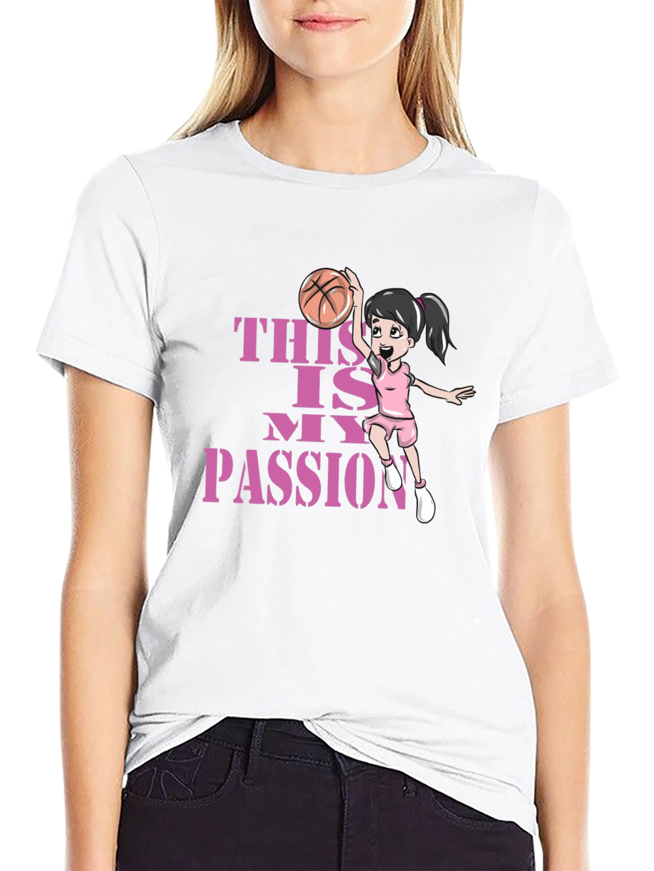 Basketball Passion T-Shirt - Black Graphic Tee