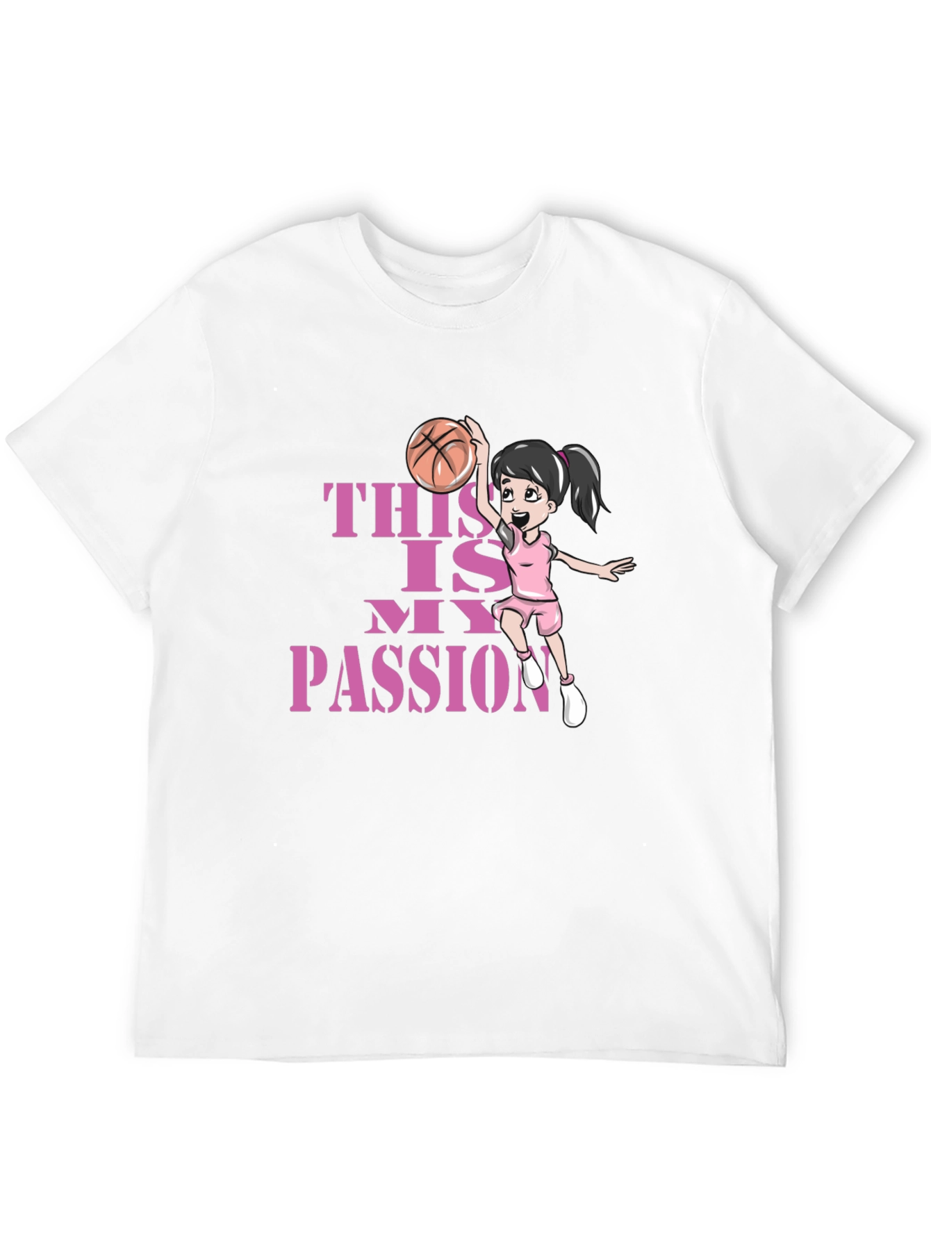 Basketball Passion T-Shirt - Black Graphic Tee