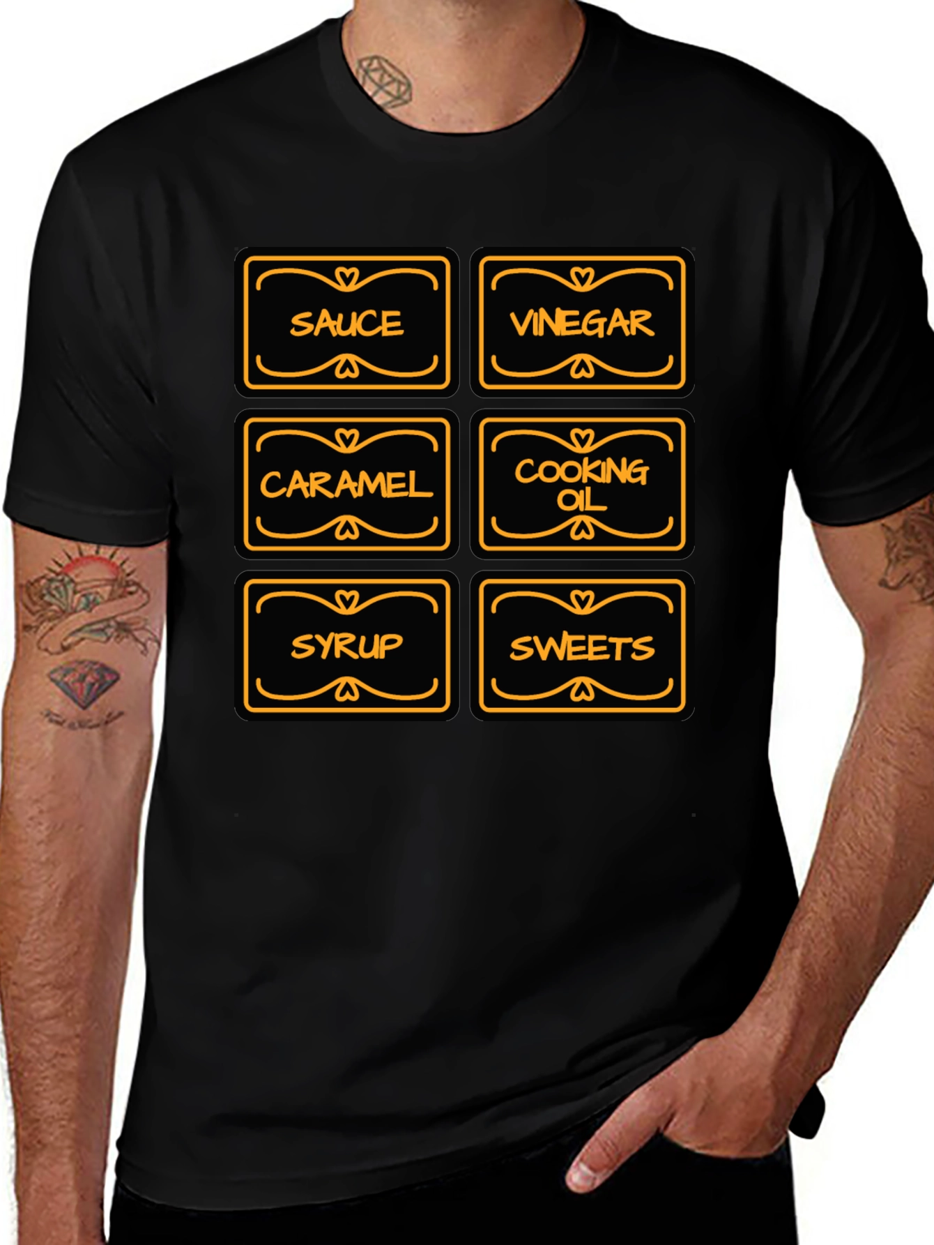 Funny Retro Kitchen Labels Mens T-Shirt