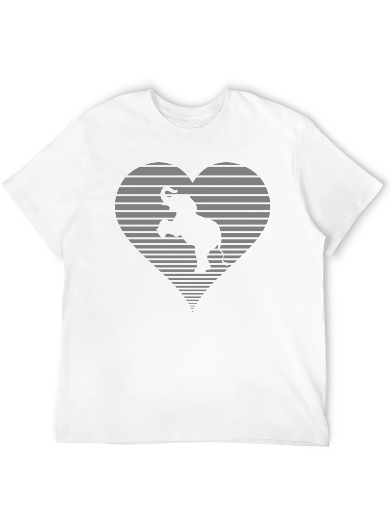 Elephant Heart Graphic Tee - Black Cotton Comfort