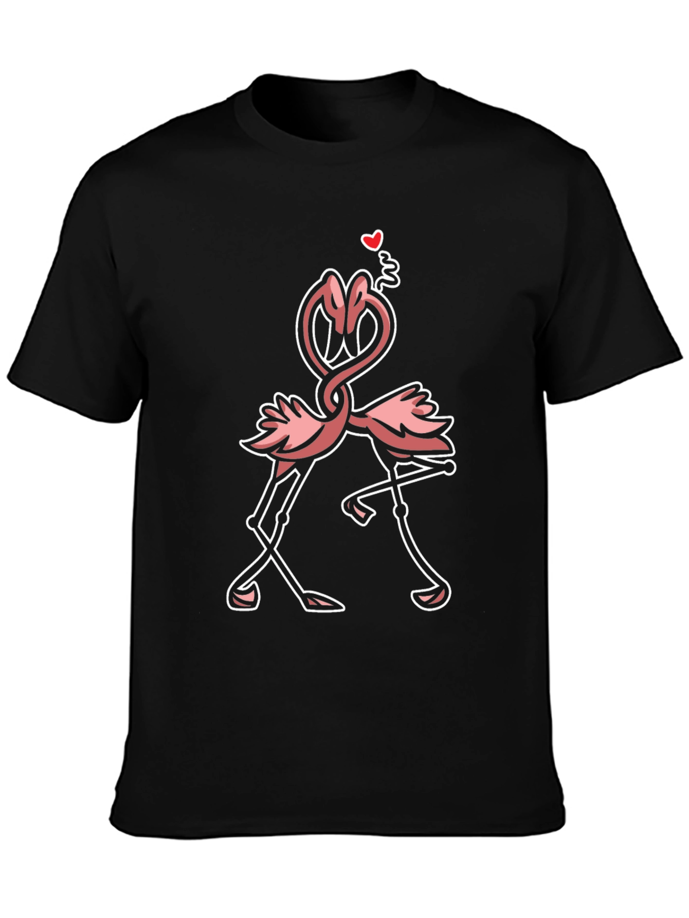 Flamingo Love Black T-Shirt