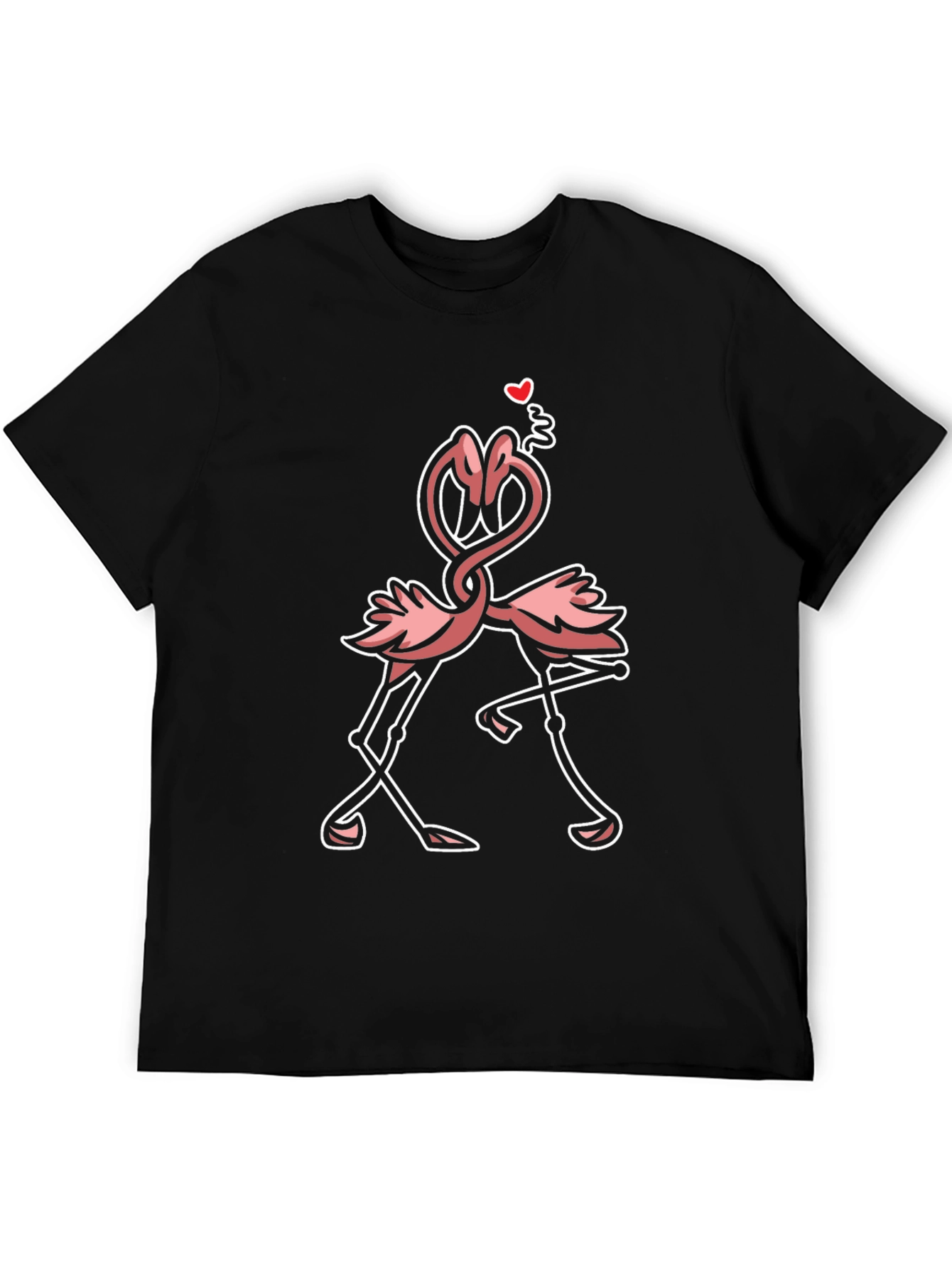 Flamingo Love Black T-Shirt