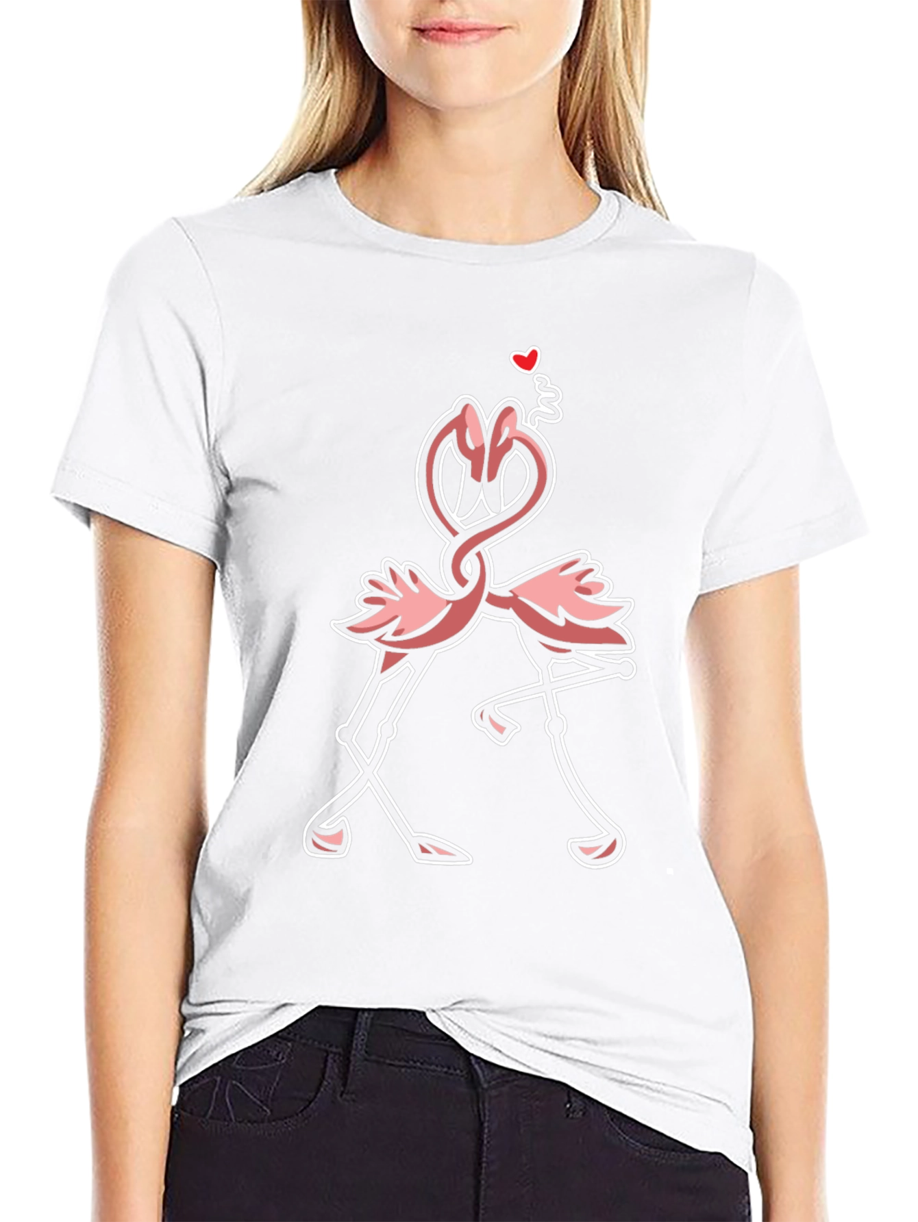 Flamingo Love Black T-Shirt