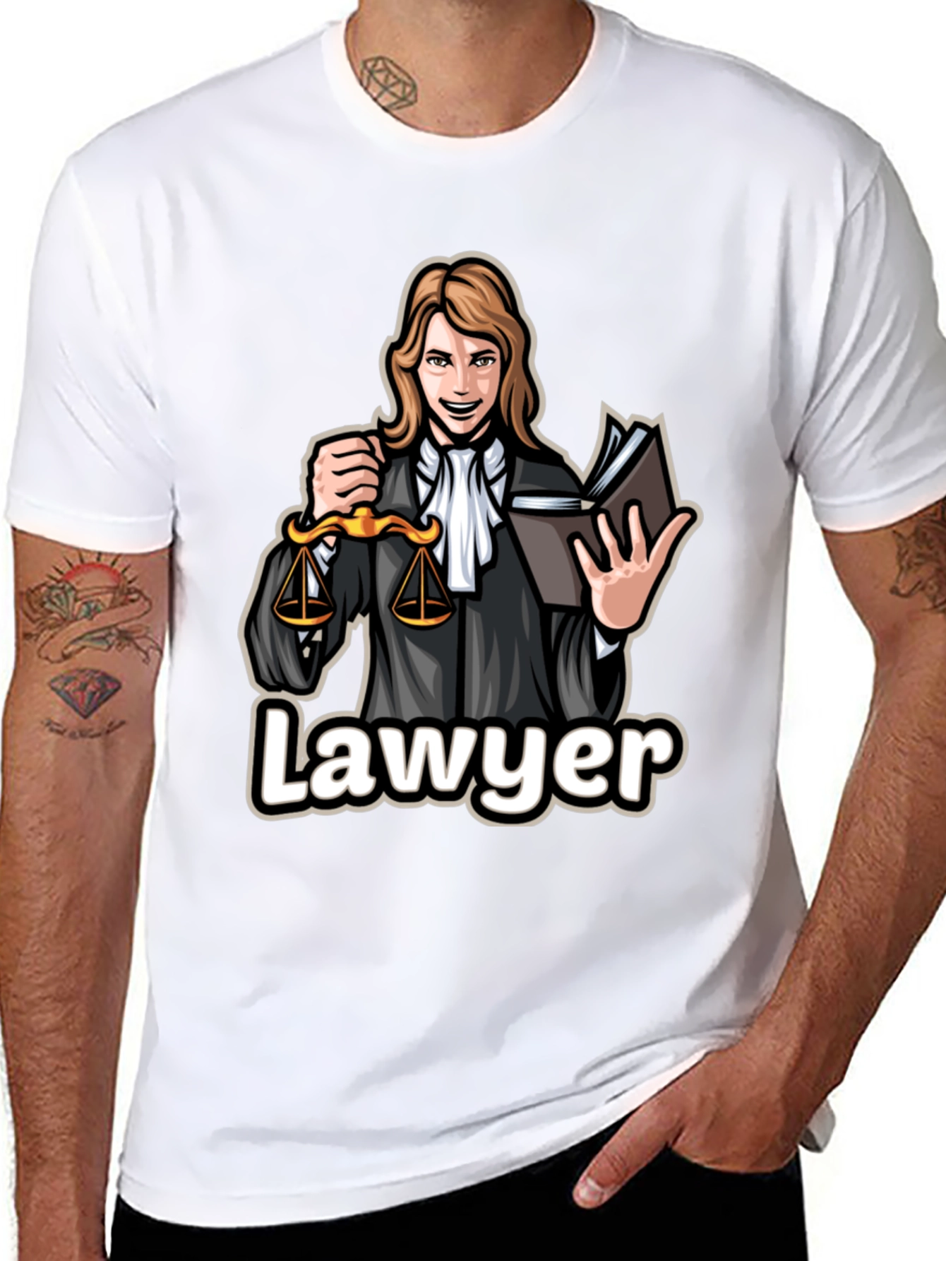 Lawyer Cartoon Graphic T-Shirt