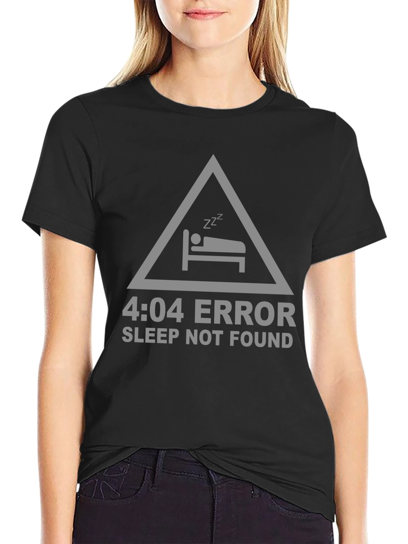 4:04 Error Sleep Not Found Black T-Shirt
