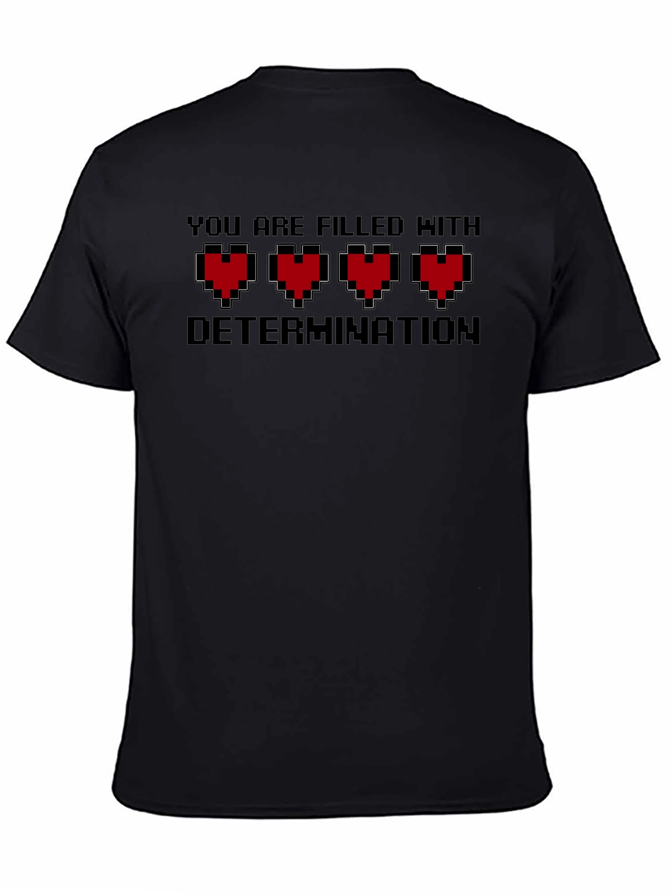 Determination Pixel Heart T-Shirt - Black