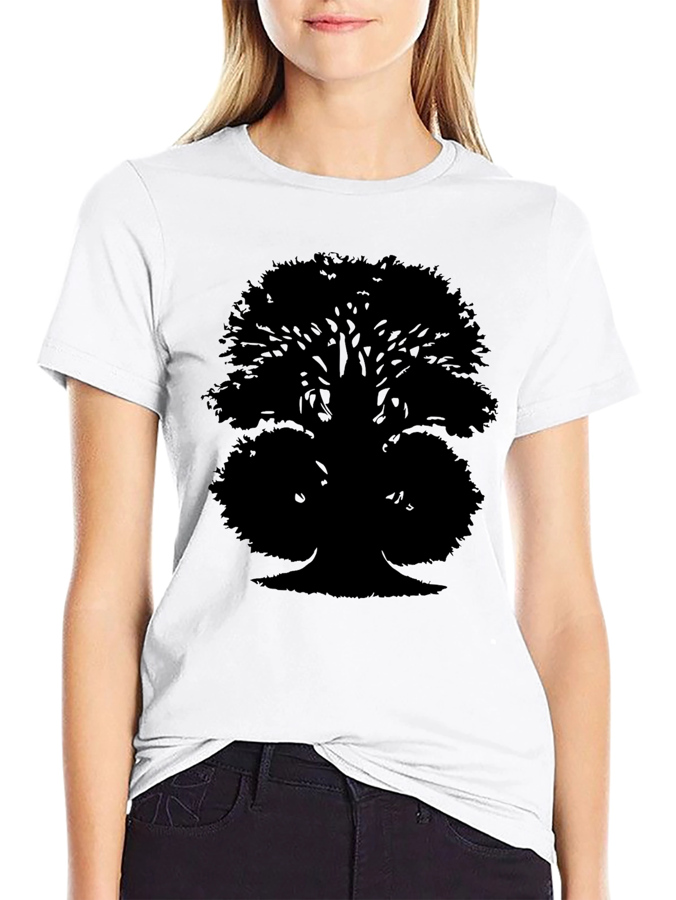 Black Tree Silhouette Graphic Tee