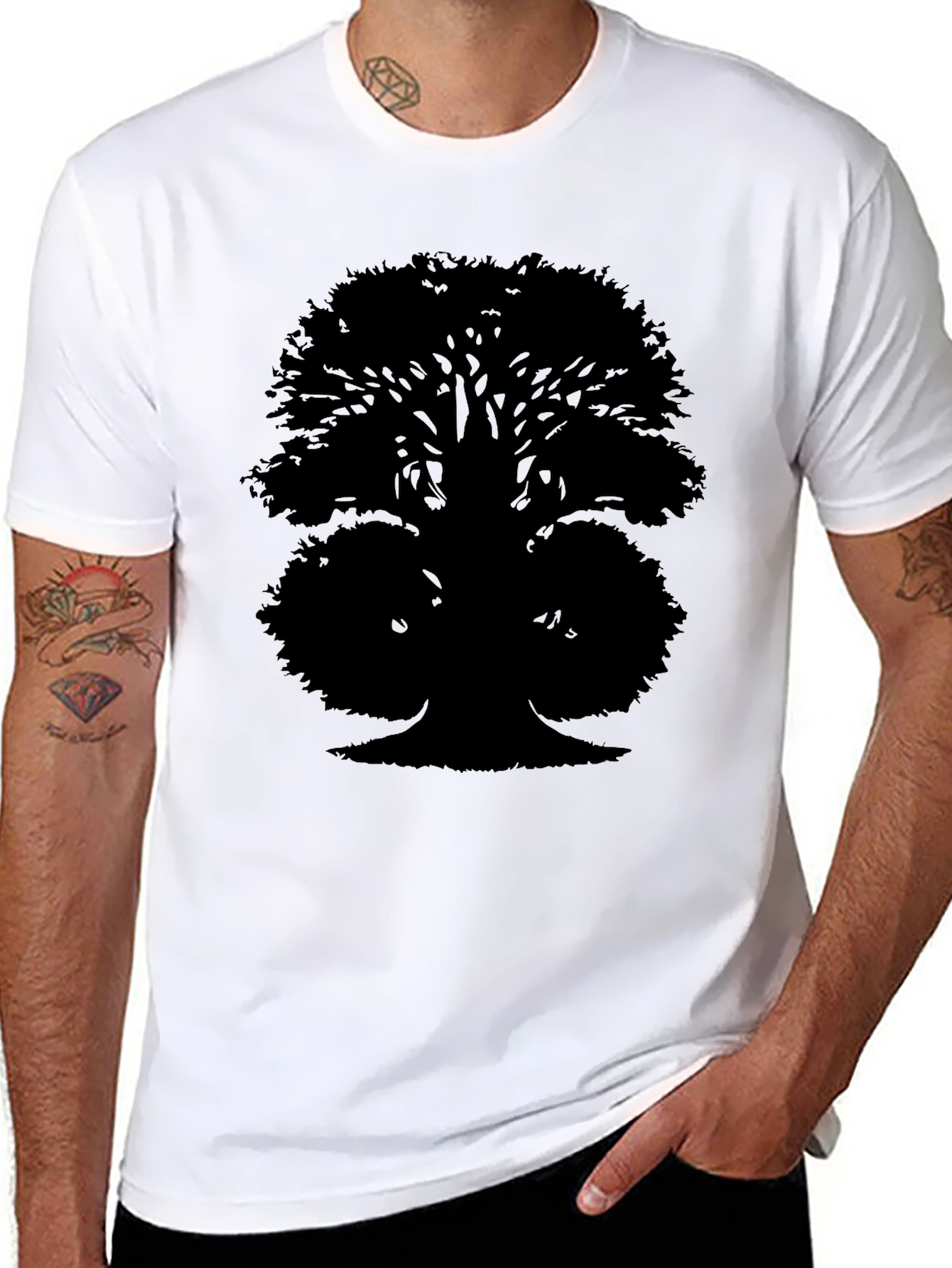 Black Tree Silhouette Graphic Tee