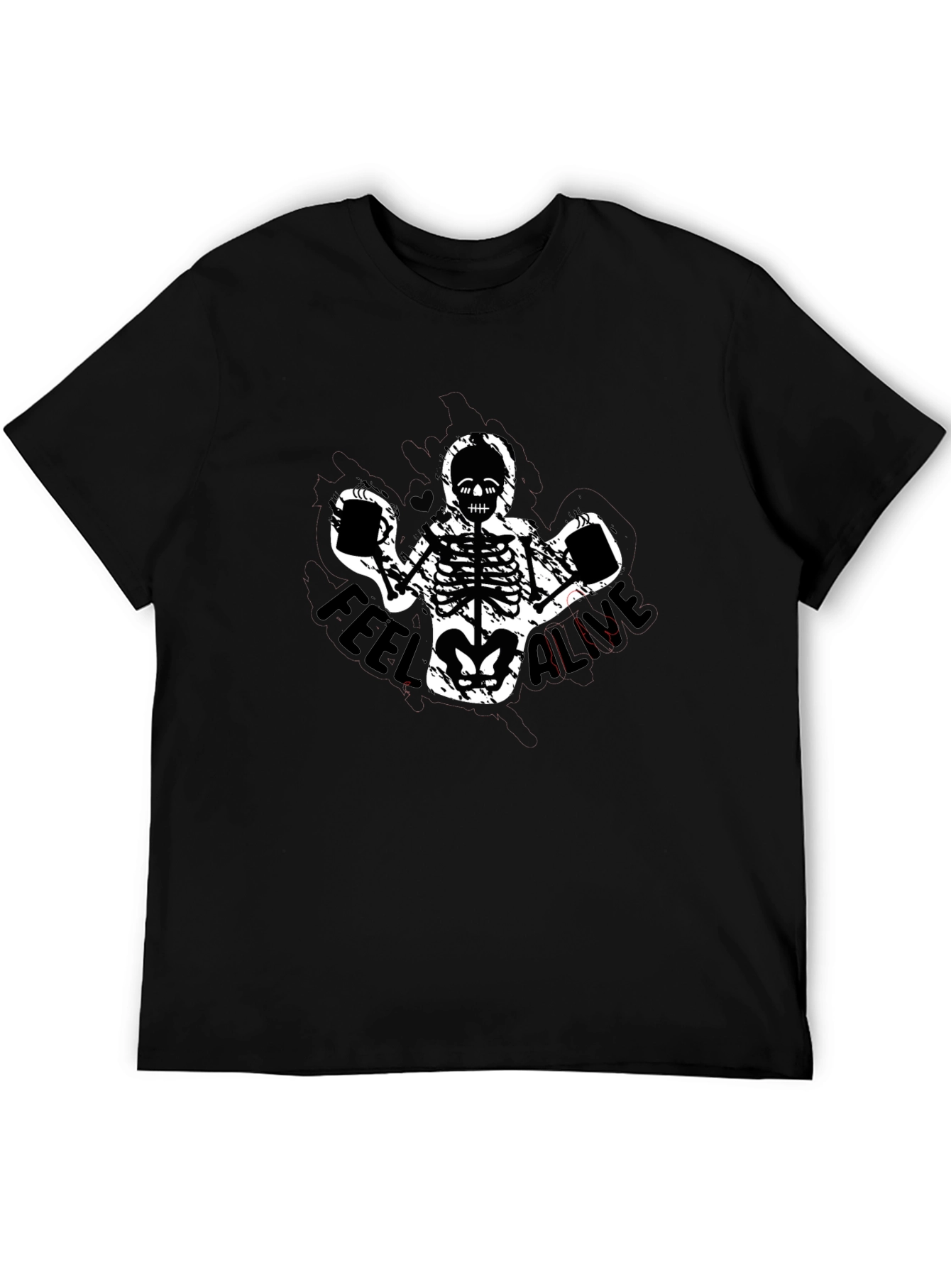 Feel Alive Skeleton Graphic T-Shirt