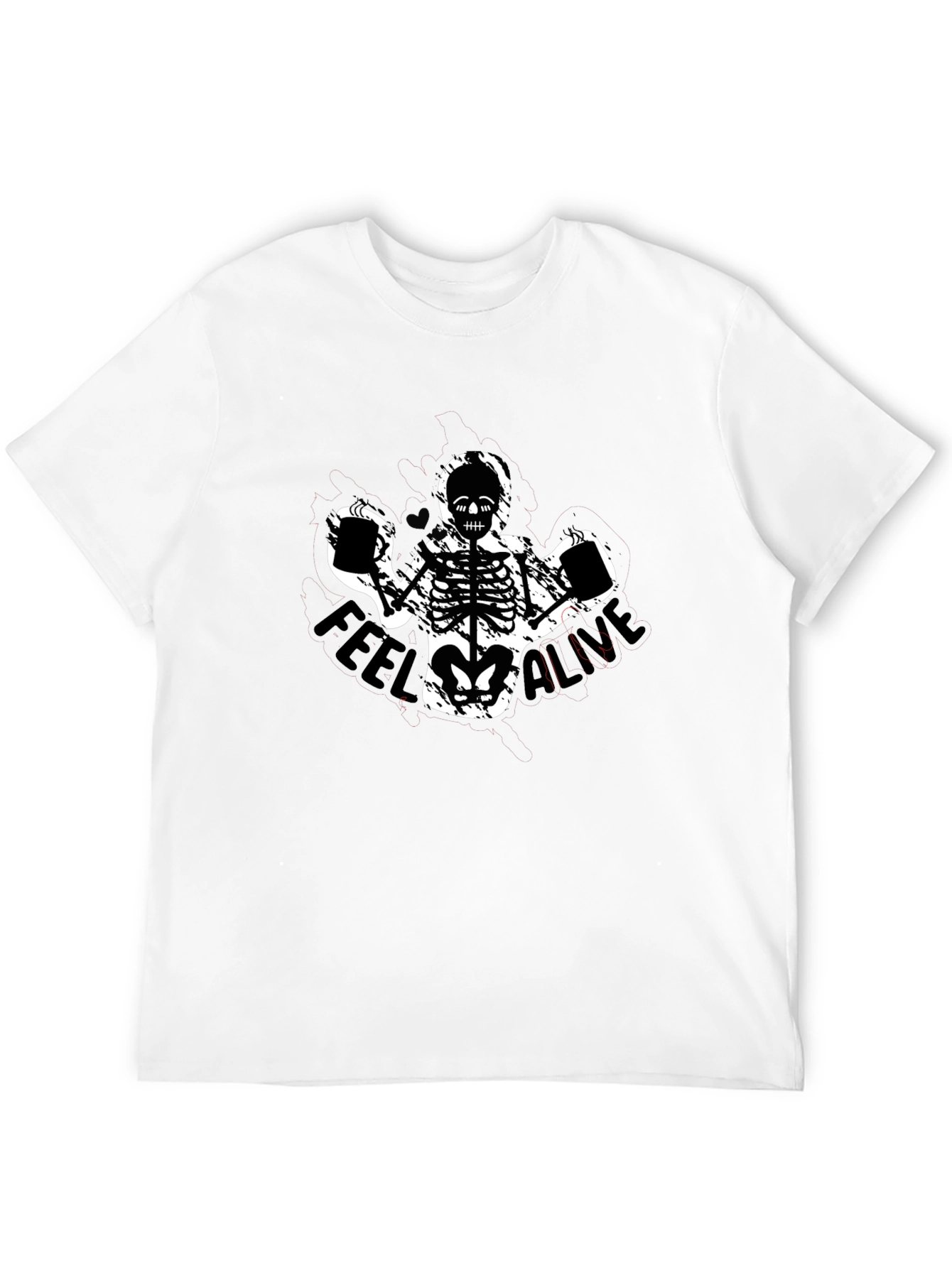 Feel Alive Skeleton Graphic T-Shirt